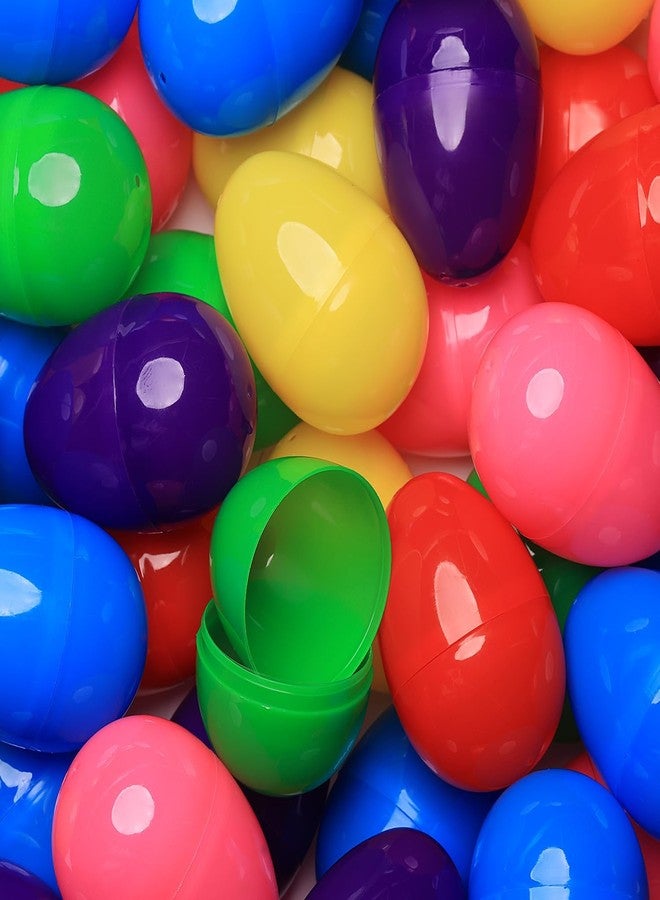 Entervending Easter Eggs 3” - Bright Fillable Capsule Egg - 12ct - Easter Basket Stuffers - Empty Large Enough to Hold Toy and Candy - Plastic Capsule Eggs Filler Bulk - Egg Hunt Kids Surprise - Image 1
